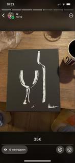 Schilderij met wijnfles en glas, Ophalen