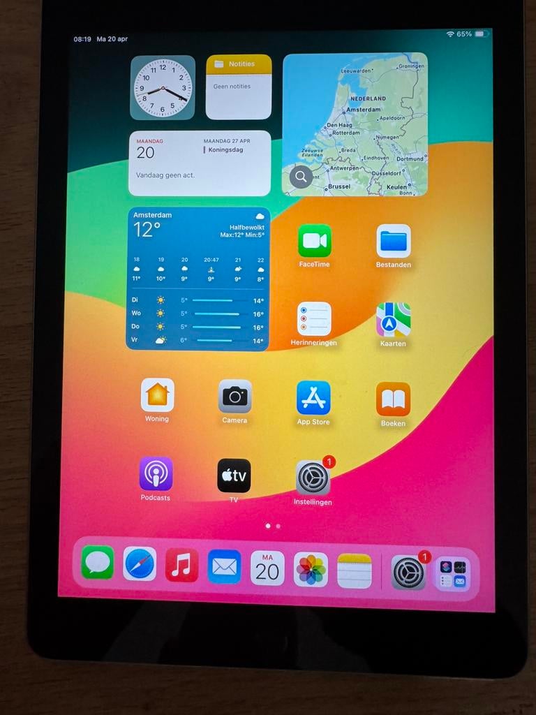 Ipad 6e generatie, wifi en sim, 128gb, Computers en Software, Apple iPads, Apple iPad, Zo goed als nieuw, Grijs, Ophalen