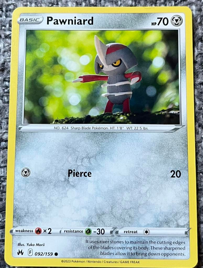 Pokémonkaart van Pawniard (624) • Crown Zenith (092/159), Verzenden, Nieuw, Losse kaart