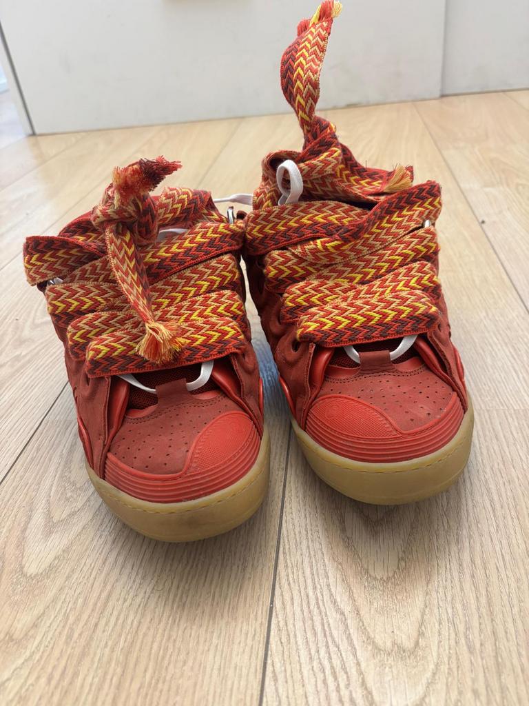 lanvin leather curb (poppy red), Ophalen of Verzenden, Gebruikt, Jongen of Meisje