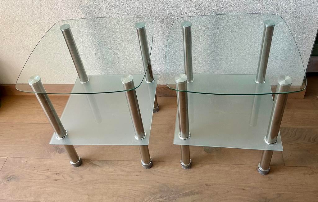 Assesoires bijzettafeltjes, Ophalen, Zo goed als nieuw, Glas
