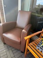 Comfortabele bruine leren fauteuil, Huis en Inrichting, Fauteuils, Ophalen, Gebruikt, Leer, 75 tot 100 cm