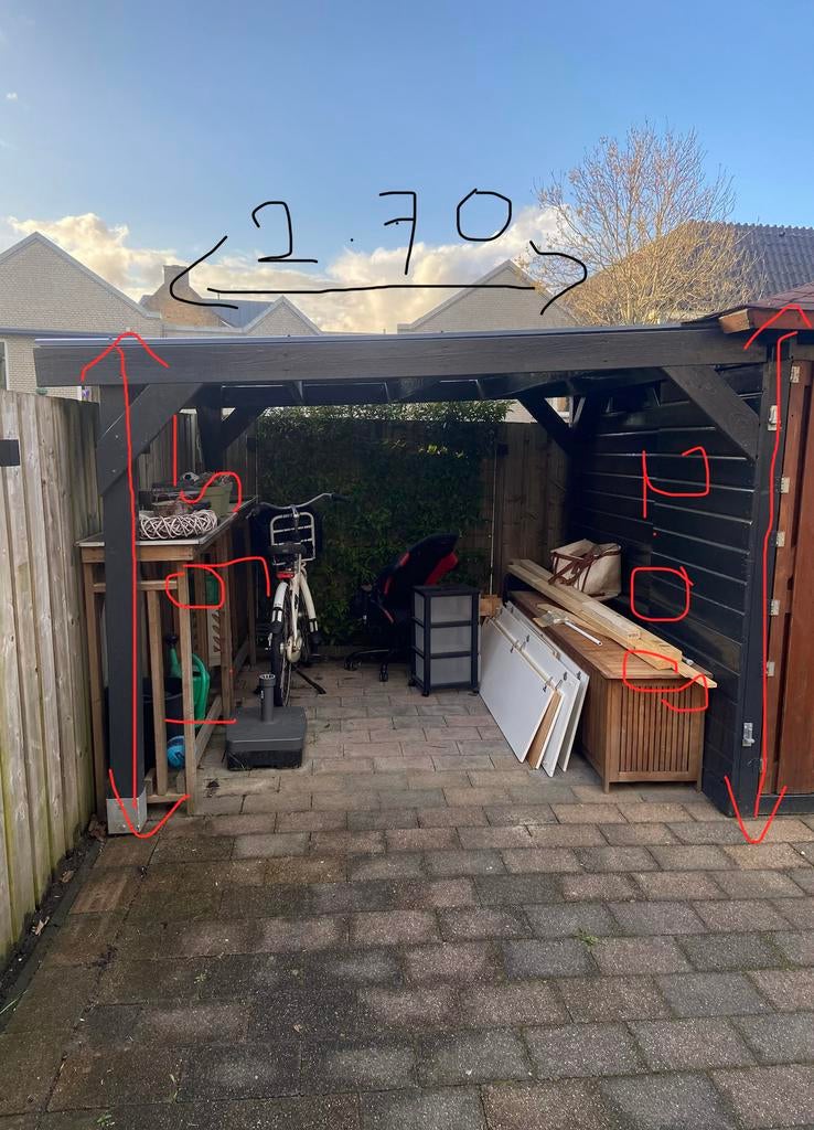 Overkapping. 2.70x2.85x1.95, Ophalen, Zo goed als nieuw