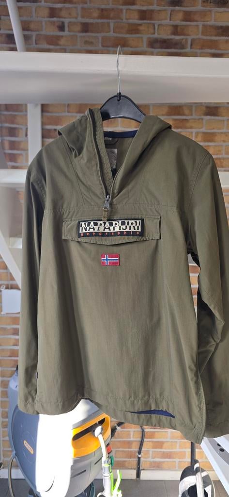 Napapijri Anorak Jas - Groen -, Ophalen of Verzenden, Zo goed als nieuw, Napapijri, Jongen of Meisje