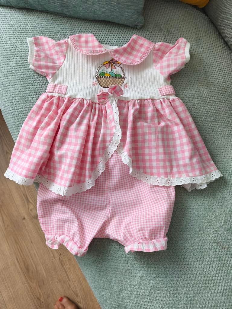 Baby jurkje met broekje rose 1 jaar, Kinderen en Baby's, Babykleding | Maat 74, Ophalen of Verzenden, Zo goed als nieuw, Meisje