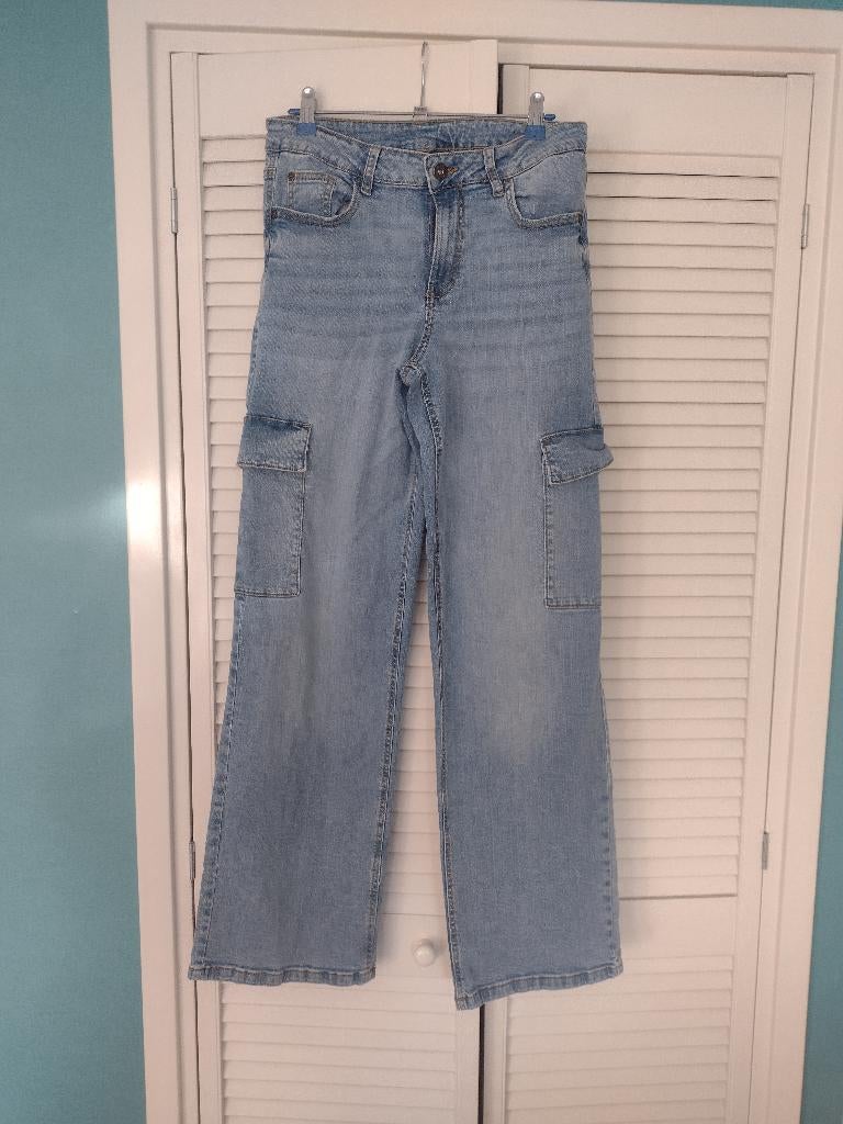 Dames cargo jeans maat 28, Ophalen of Verzenden, Zo goed als nieuw, Blauw, W28 - W29 (confectie 36)