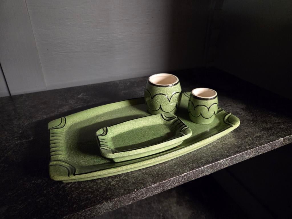 Vintage retro aardewerk tapas set België, Ophalen