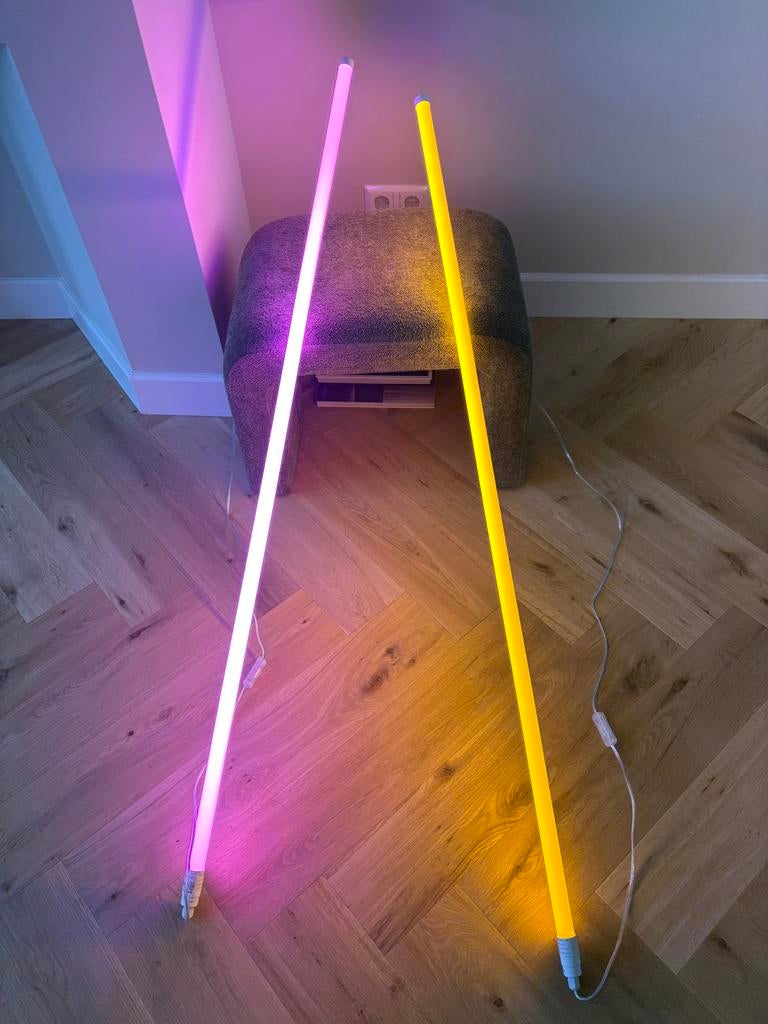 HAY Neon Tube LED Lamp - Roze en Geel, Ophalen of Verzenden, Nieuw