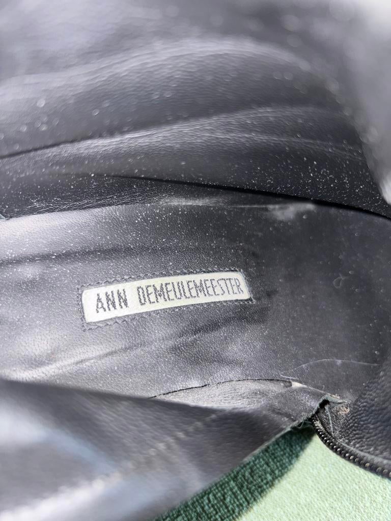Ann Demeulemeester Leren Enkellaarzen, Ophalen of Verzenden, Zo goed als nieuw, Zwart, Lage of Enkellaarzen