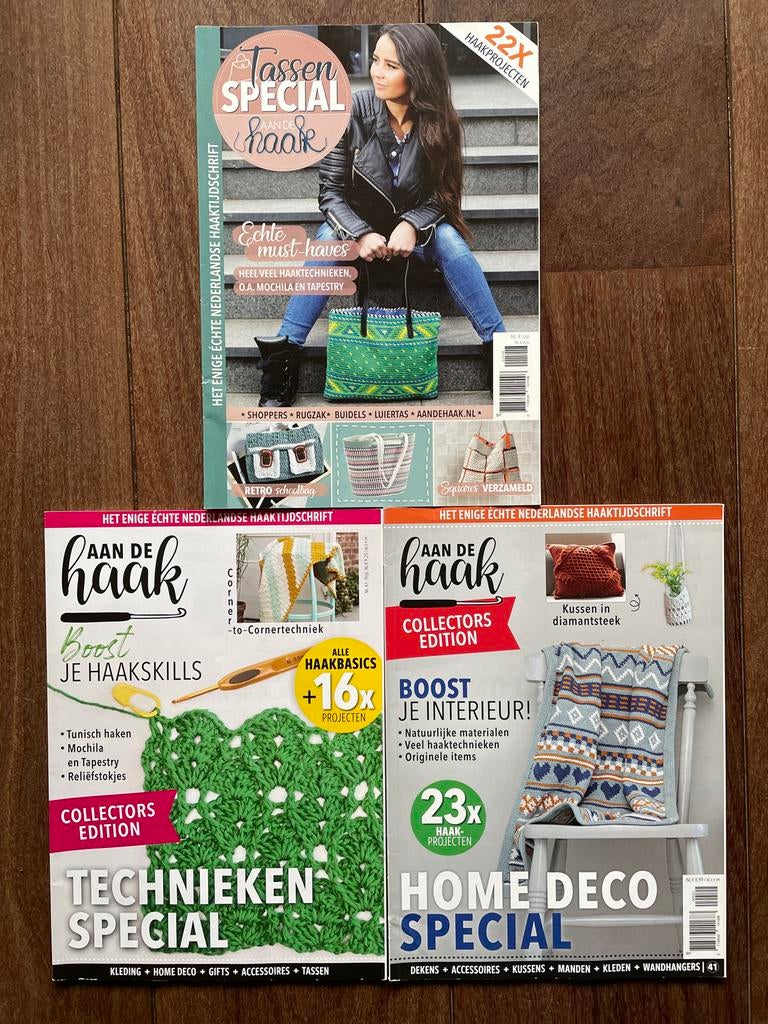Aan de haak! - nrs 41 en 47 // tassenspecial nr 15, Boeken, Ophalen of Verzenden, Zo goed als nieuw, Breien en Haken