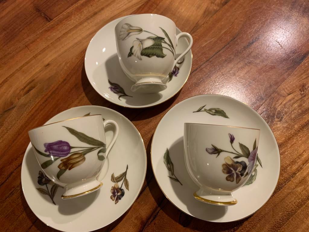 Mooi Duits Furstenberg - porselein kop en schotels, Antiek en Kunst, Antiek | Porselein, Ophalen of Verzenden