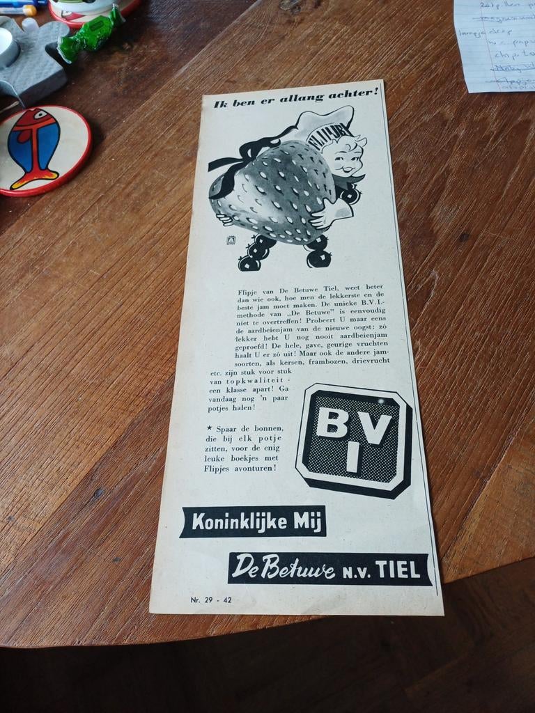 Advertentie van Koninklijke mij de Betuwe Tiel achter 1956, Ophalen of Verzenden, Zo goed als nieuw, Overige typen