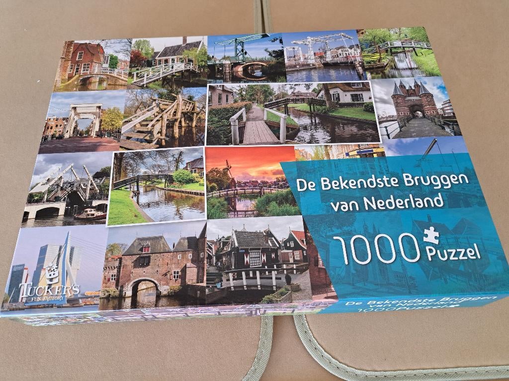 Puzzel 1000 stukjes de bekendste bruggen van Nederland, Ophalen of Verzenden, 500 t/m 1500 stukjes, Zo goed als nieuw, Legpuzzel