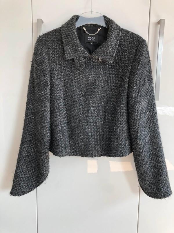 Korte blazer antraciet van Claudia Sträter maat 40, Maat 38/40 (M), Ophalen of Verzenden, Zo goed als nieuw, Grijs