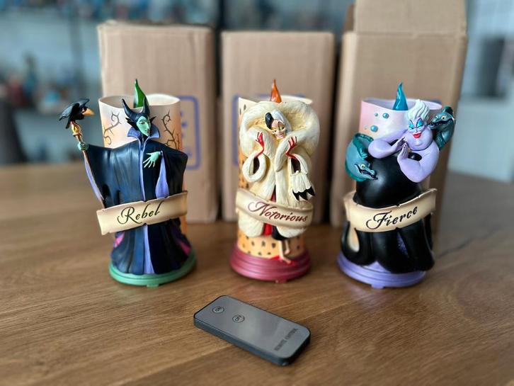 Bradford Disney Villains LED-kaarsen (set van 3), Verzamelen, Disney, Zo goed als nieuw, Beeldje of Figuurtje, Overige figuren