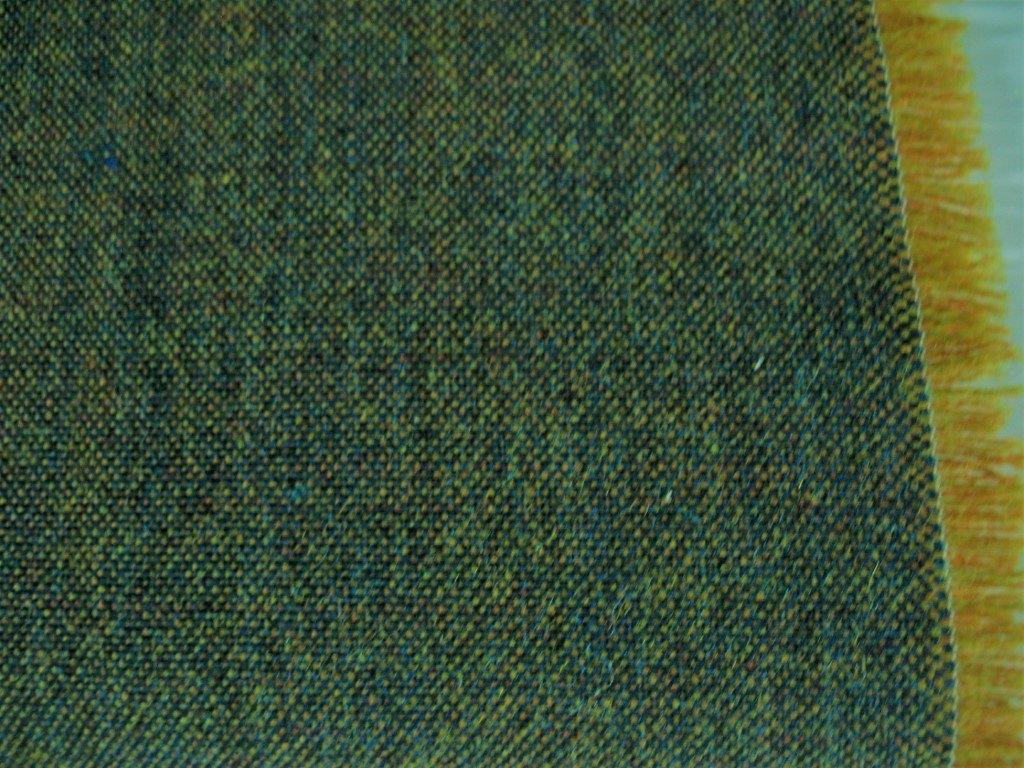 Kvadrat Remix 3 842; groen/okergeel/blauw restant meubelstof, Hobby en Vrije tijd, Stoffen en Lappen, Wol, 120 cm of meer, Nieuw