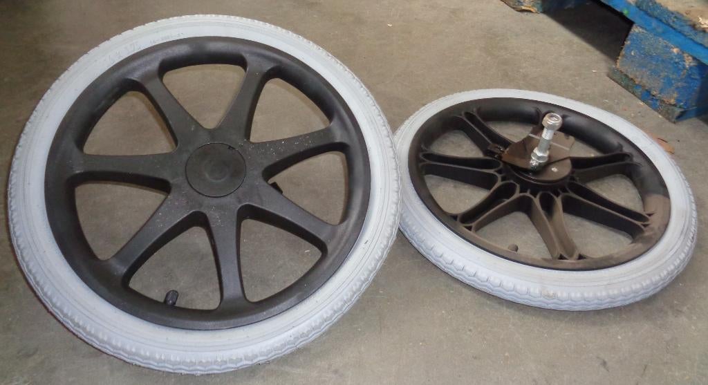 Wiel kunststof velg, met luchtband 400x40mm, met rem, Ophalen of Verzenden, Nieuw