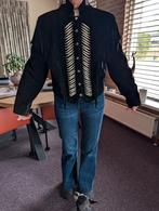 Suède Dames Western Jack met franjes en kralen maat L, Ophalen