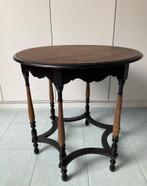 Mooie oude antieke bijzettafel art deco stijl zwart hout, Ophalen