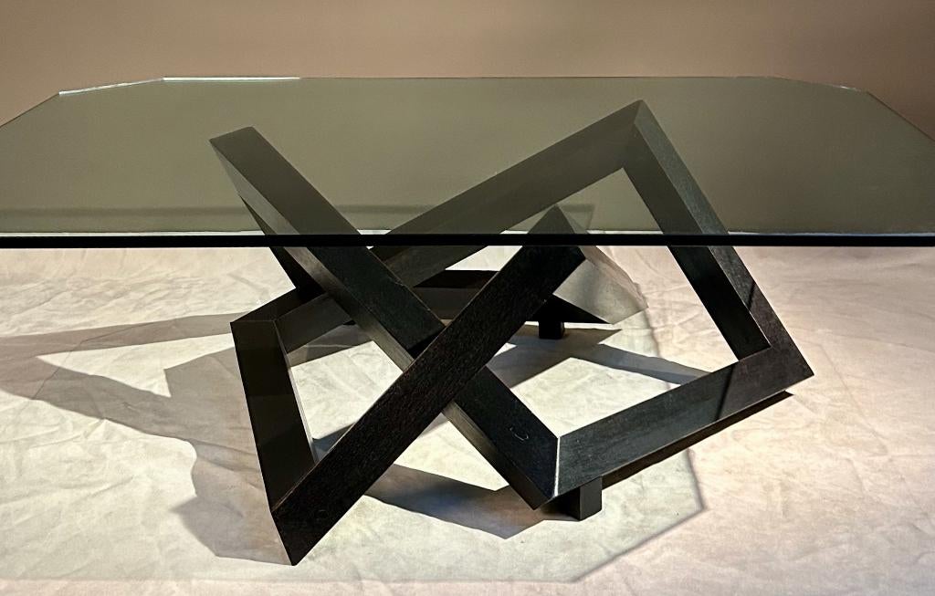 UNIEKE SALONTAFEL - KUNST-OBJECT POPKE BAKKER, Ophalen, 100 tot 150 cm, Glas, 50 tot 100 cm