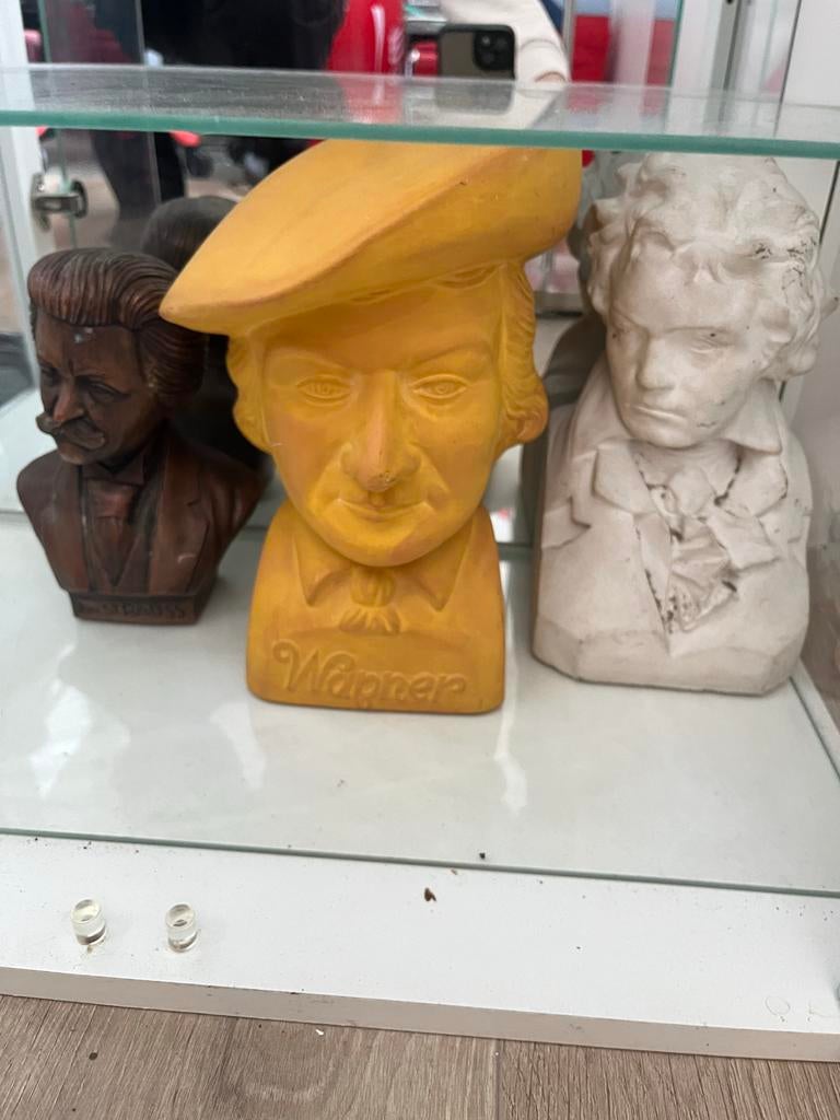 Borstbeelden componisten, Antiek en Kunst, Kunst | Beelden en Houtsnijwerken, Minder dan 20 cm, Gips, Buste, Ophalen of Verzenden