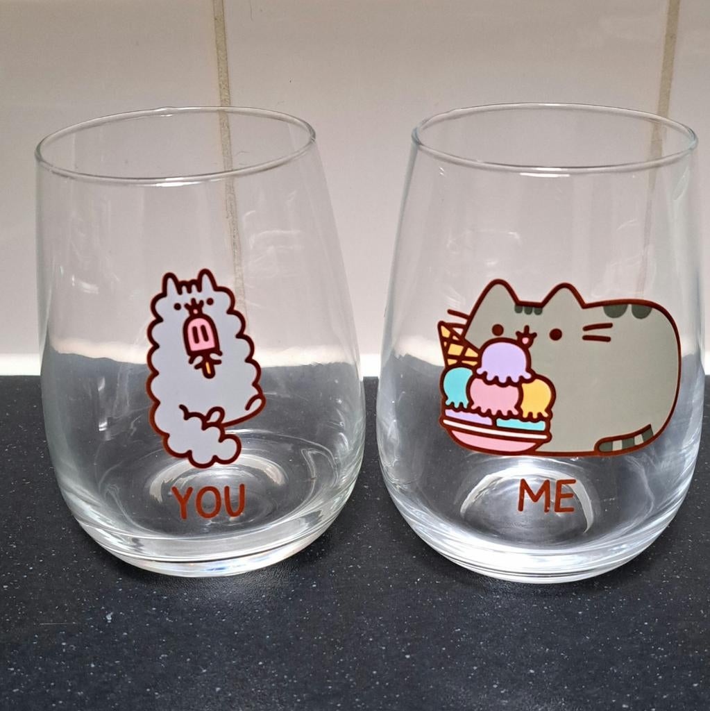 Pusheen glazen, Ophalen of Verzenden, Zo goed als nieuw, Bierglas