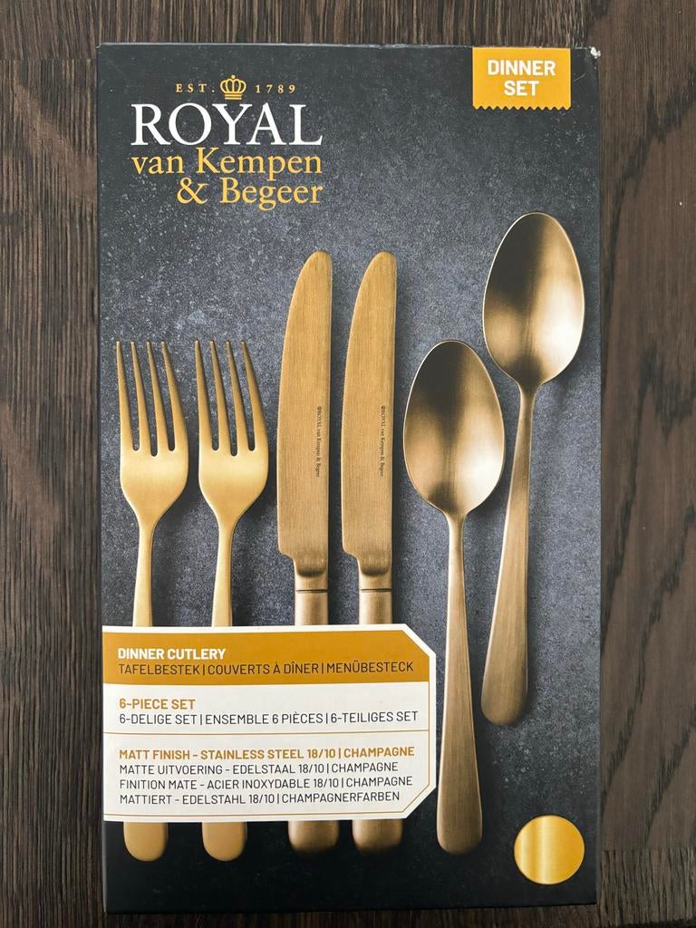 Royal van Kempen & Begeer Goudkleurig Bestekset 6 Persoons, Ophalen of Verzenden, Nieuw, Overige materialen, Bestekset
