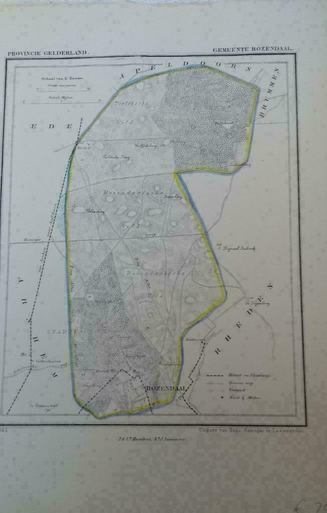 160 / Rozendaal       / Litho Kuyper GLD 1867, Antiek en Kunst, Ophalen of Verzenden
