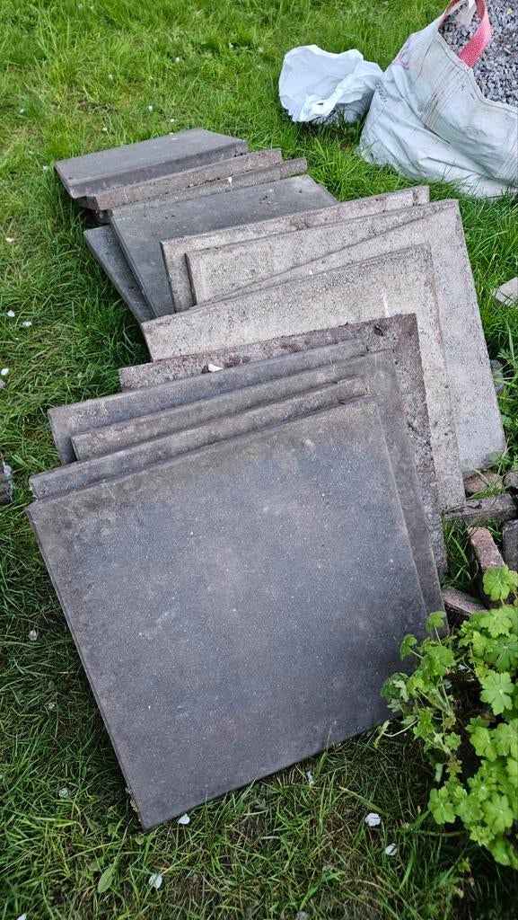 20 antraciet tegels 60x60, Tuin en Terras, Ophalen, Beton, Terrastegels