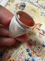 Handgemaakte Aqeeq ring met rode / bruine Agaat, Sieraden, Tassen en Uiterlijk, Ringen, Bruin, Verzenden, Nieuw, Dame of Heer