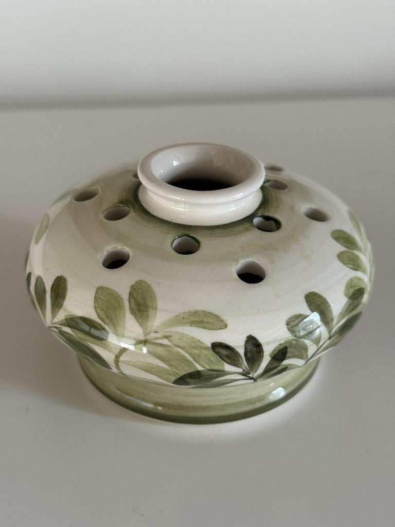 Jersey Pottery keramische bloemsteker bloemenhouder vaasje, Tuin en Terras, Rond, Binnen, Ophalen of Verzenden, Zo goed als nieuw