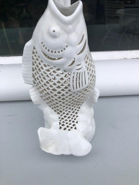 Blanc de Chine Koi Karper Sculptuur, Ophalen of Verzenden