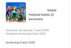 2x Walibi tickets 9 april 1 prijs, Twee personen, Ticket of Toegangskaart