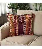 Unieke Vintage Kelim Kussen met Vulling 40x40 cm, Ophalen of Verzenden, Nieuw, Overige kleuren, Vierkant