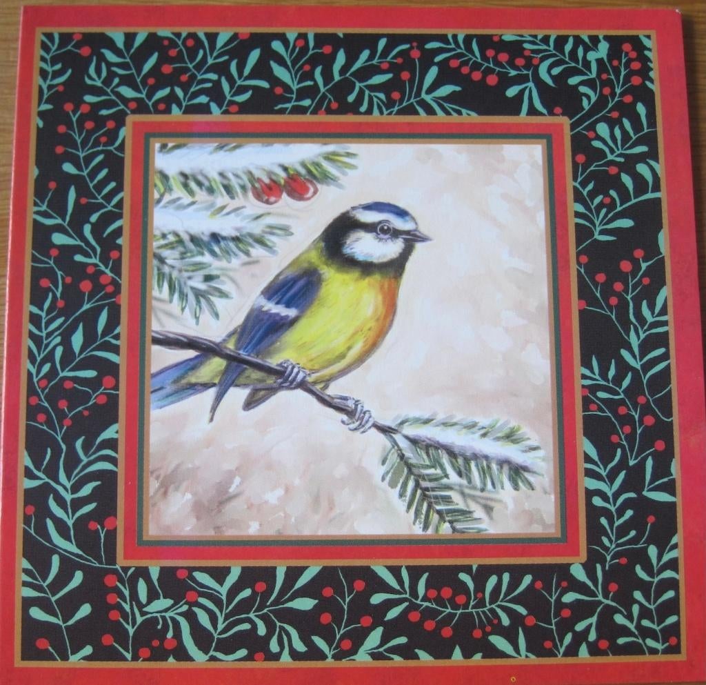 partij nieuwe kerstkaarten met een pimpelmees in de sneeuw, Ophalen of Verzenden, Nieuw