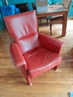 Prachtige leren relaxfauteuil terracottakleur, Ophalen, Zo goed als nieuw, 50 tot 75 cm, Leer