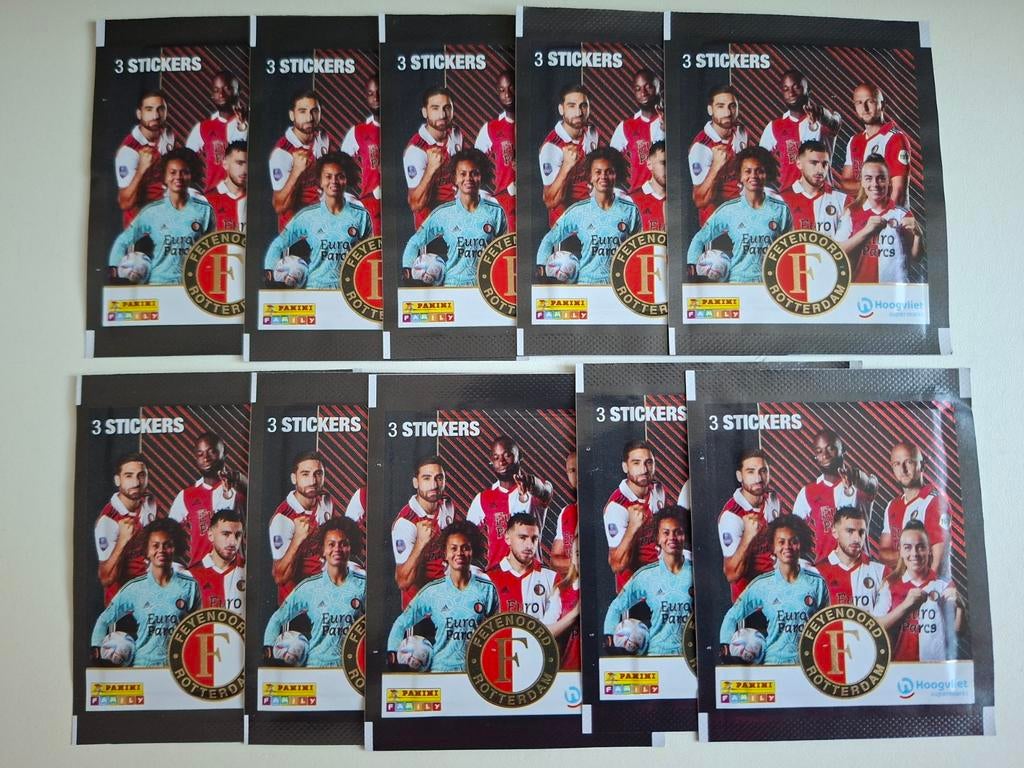 Dichte zakjes Feyenoord voetbalplaatjes, Ophalen of Verzenden, Nieuw, Meerdere stickers