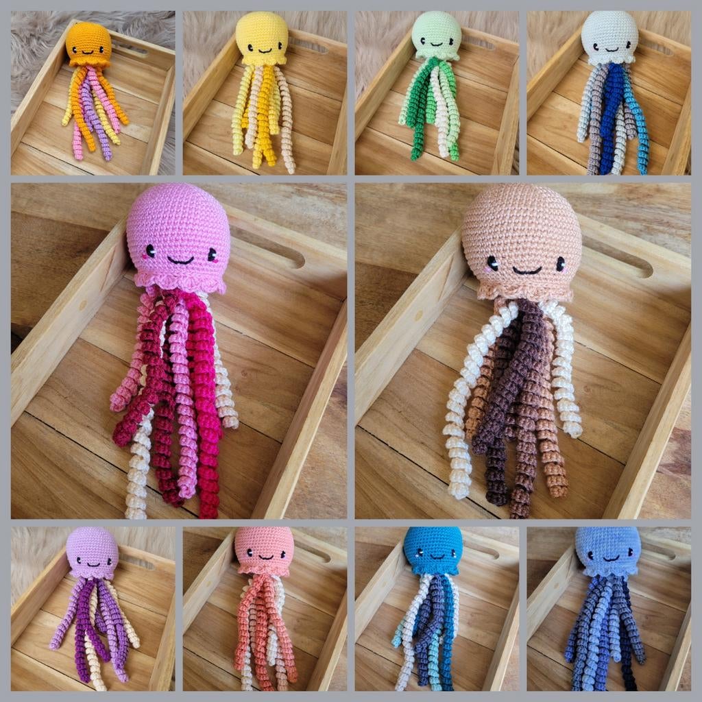Gehaakte octopus knuffel, Ophalen of Verzenden, Nieuw, Overige typen