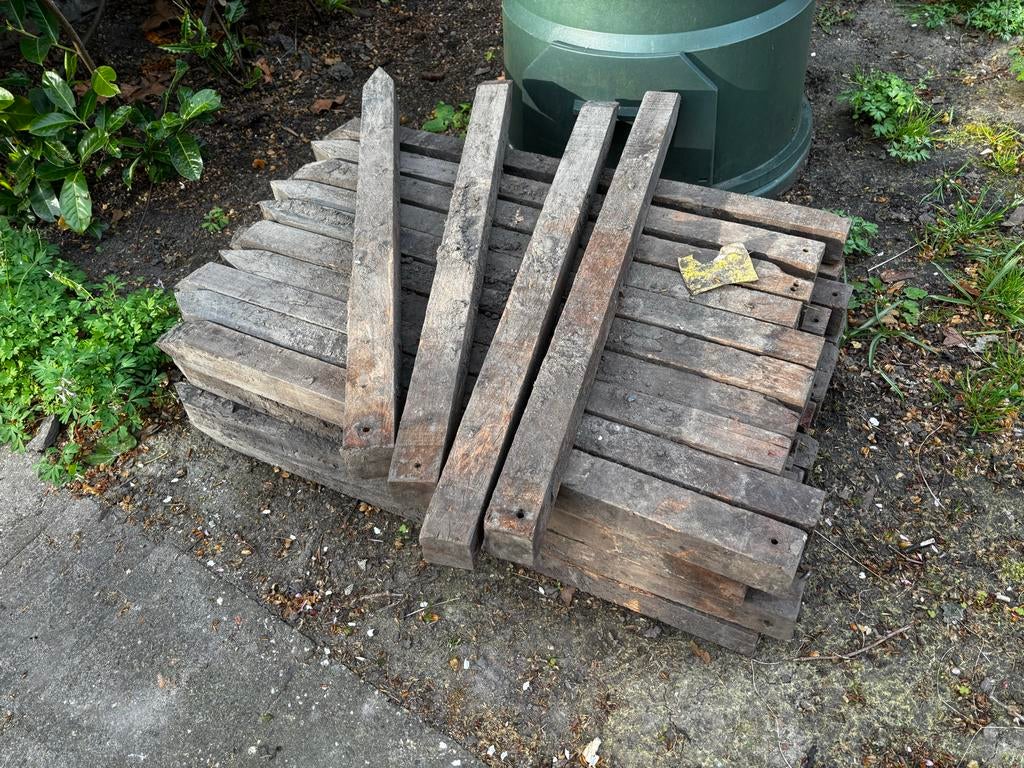 Hardhouten palen, Tuin en Terras, Palen, Balken en Planken, Ophalen, Gebruikt, Palen, Hardhout