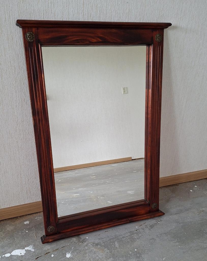 spiegel met mahoniehouten lijst, Ophalen, Rechthoekig, 50 tot 100 cm, Minder dan 100 cm