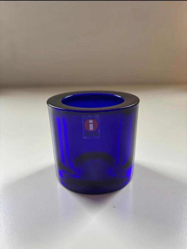 Iittala theelicht blauw, Overige materialen, Gebruikt, Blauw, Ophalen of Verzenden