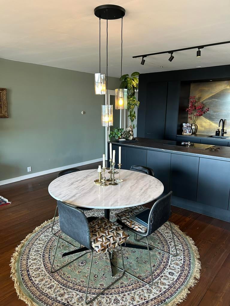 Ronde Keramische Eettafel, Wit Keramiek. Dia 125cm Furnified, Ophalen, Overige materialen, 50 tot 100 cm, 100 tot 150 cm