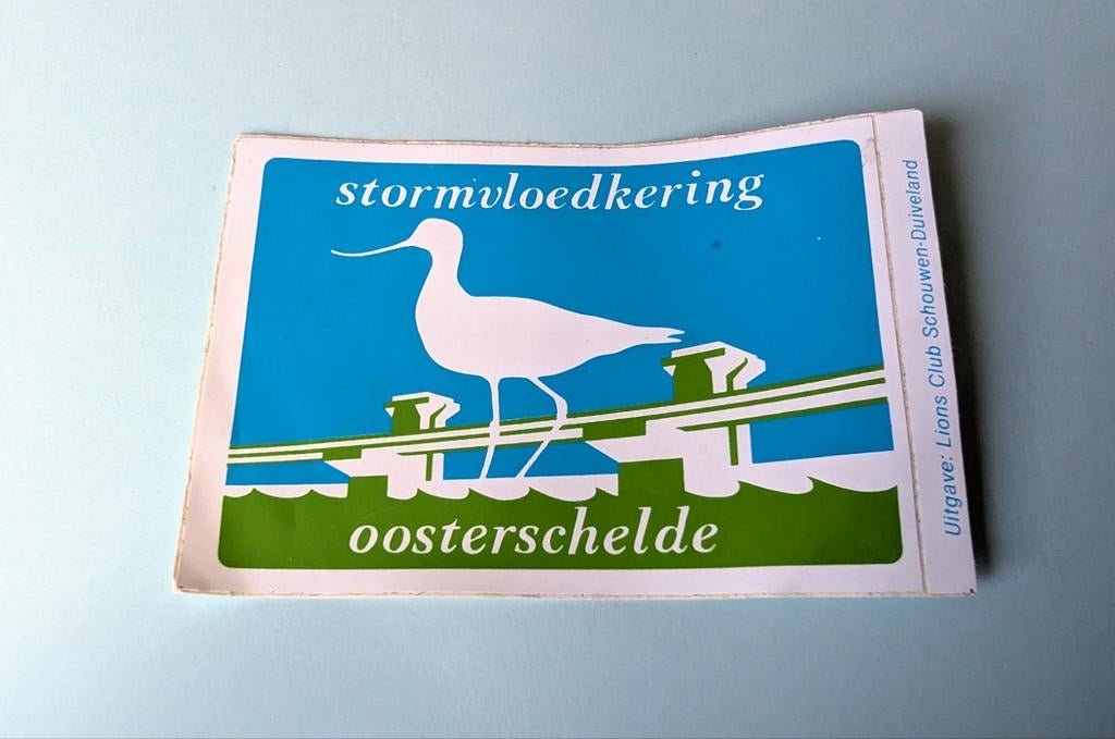Stormvloedkering Oosterschelde sticker, Verzenden, Zo goed als nieuw