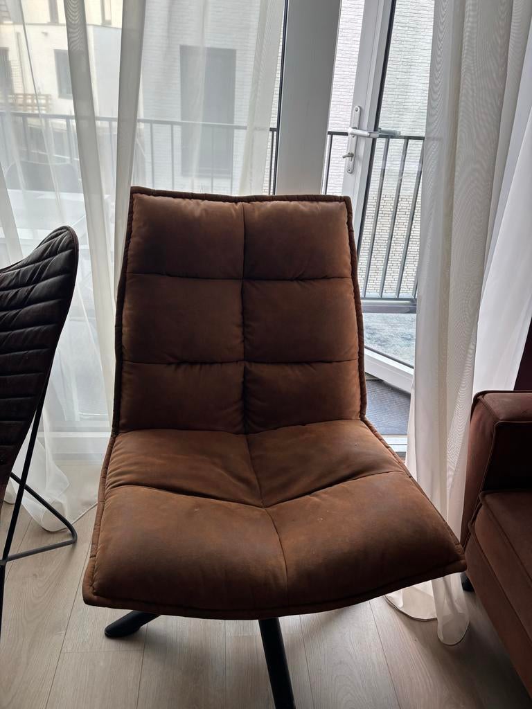 Bruine stoel met stoffen bekleding, Ophalen, Gebruikt, Bruin, Eén