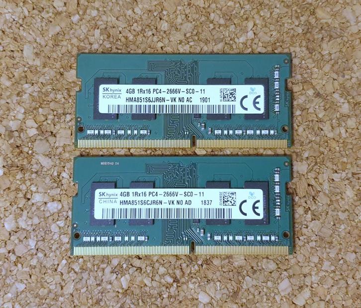 [Verschillende setjes 8GB (2x 4GB) DDR4 SODIMMS], Computers en Software, RAM geheugen, Zo goed als nieuw, Laptop, 8 GB, DDR4, Ophalen of Verzenden