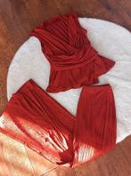 Stijlvol roestbruin pak - top en broek, Kleding | Dames, Maat 38/40 (M), Kostuum of Pak, Bruin, Ophalen of Verzenden