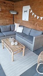 Loungeset grijs 207 x 207 cm losse kussens 2 delen, Ophalen, 5 zitplaatsen, Kunststof, Gebruikt