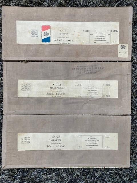 3 stafkaarten in aaneengesloten regio, Ophalen of Verzenden, Landkaart, 1800 tot 2000, Nederland