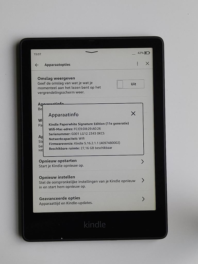 Kindle Paperwhite 11e generatie 32GB Ereader (E216), Kindle-feedback@amazon.com, Amazon.com, Inc., Ophalen of Verzenden, Zo goed als nieuw