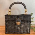 Zara Woman Zwarte Riet/Wicker Handtas - Goudkleurige Details, Verzenden, Zo goed als nieuw, Zwart, Handtas